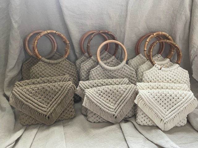 Top handle and clutch bag neutral go with everything collection