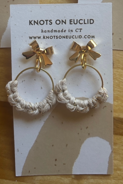 Festive Gold Bow Earrings