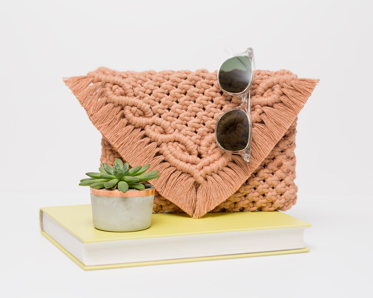 Detailed Macrame Clutch