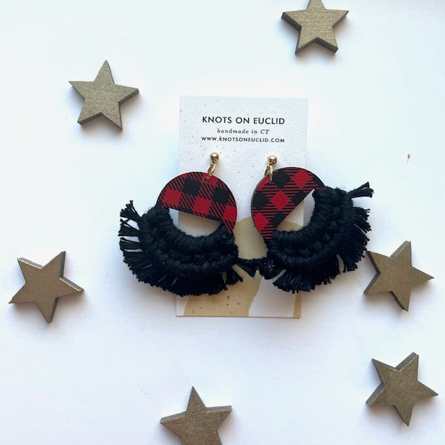 Festive plaid earrings