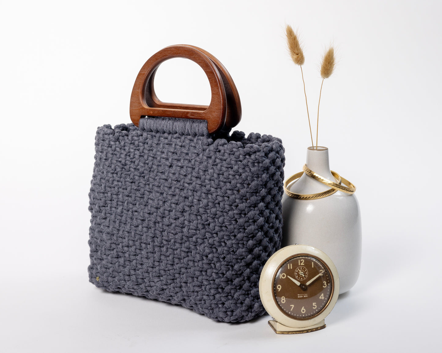Macrame tote style purse