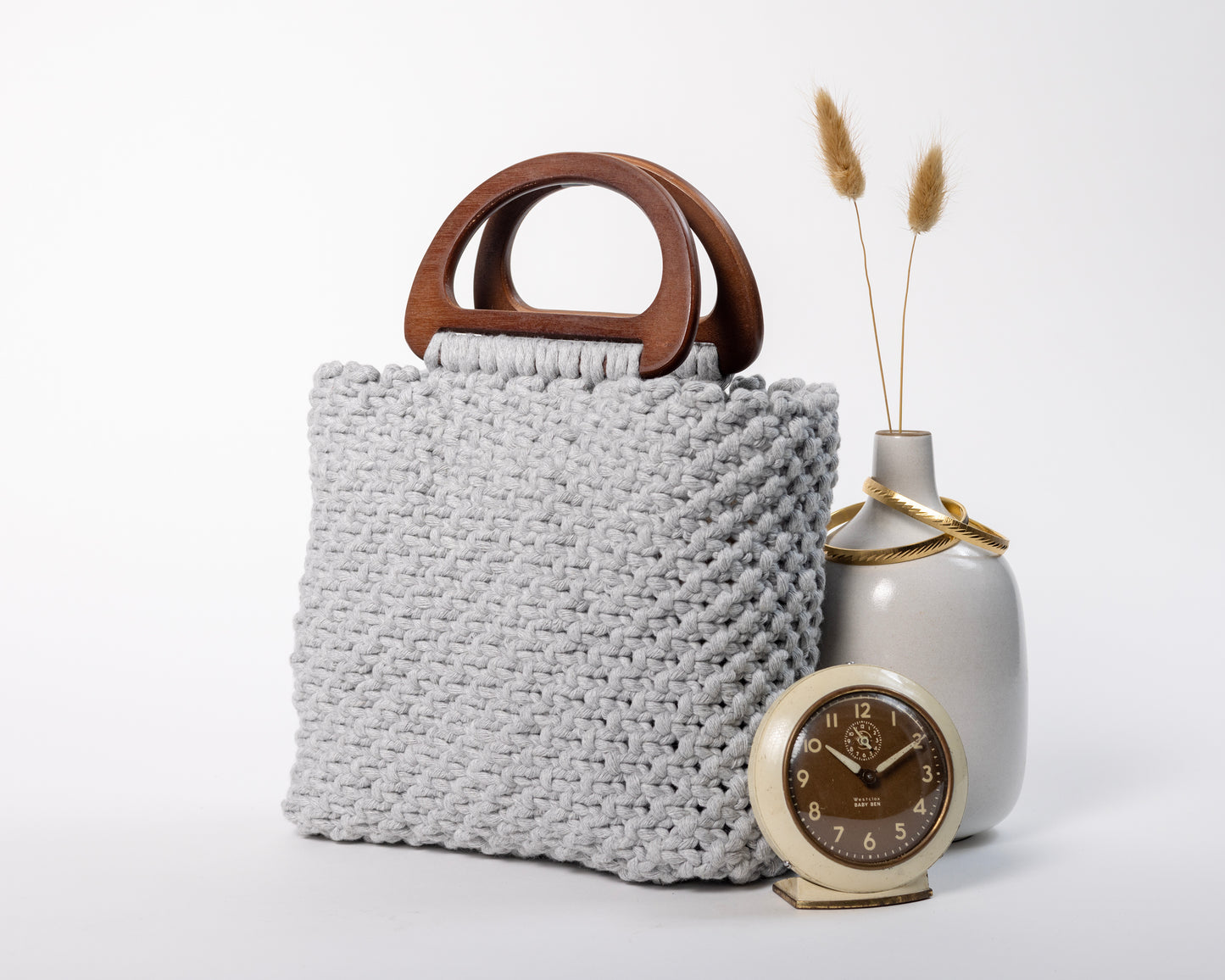 Macrame tote style purse