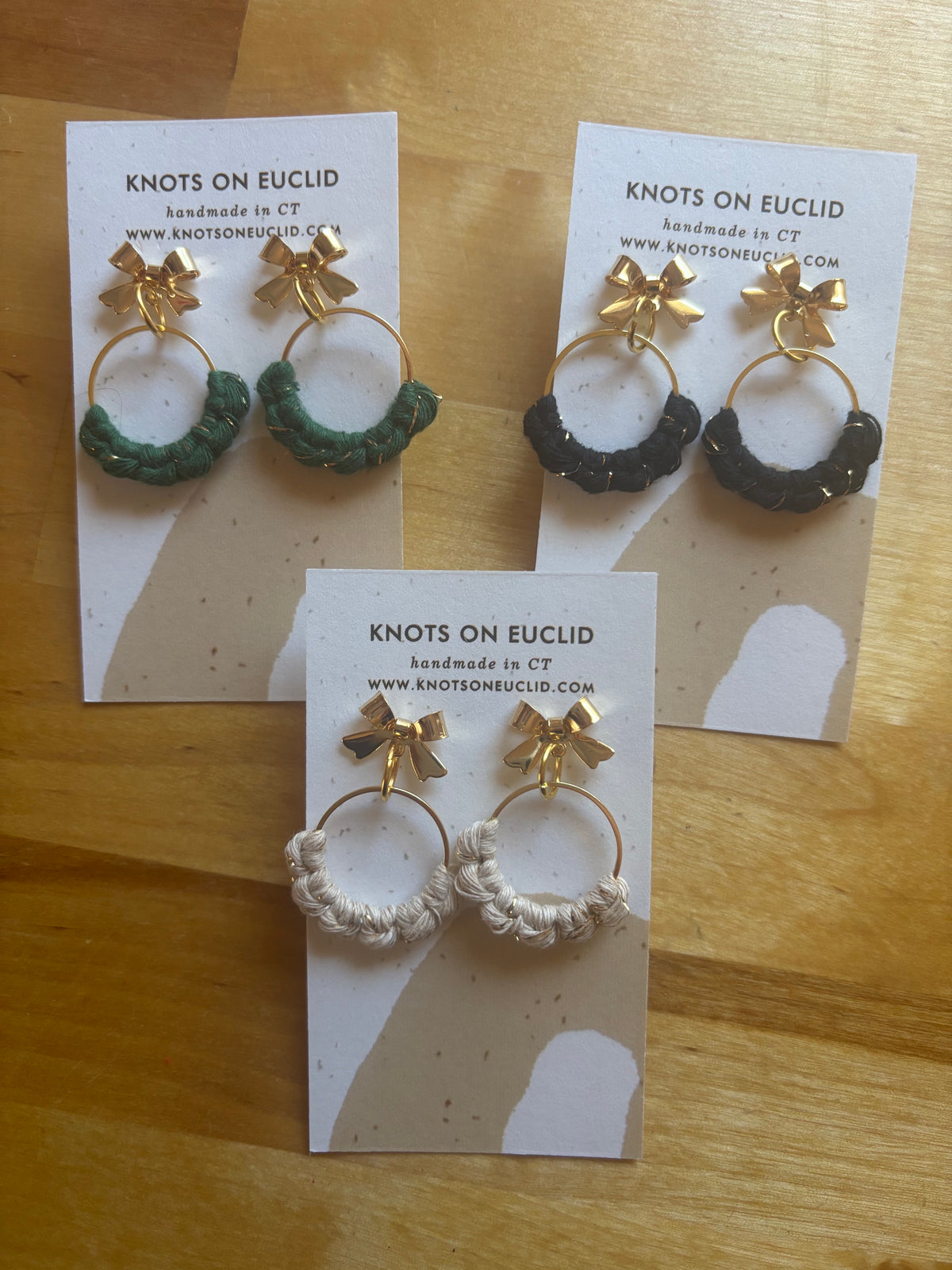 Festive Gold Bow Earrings
