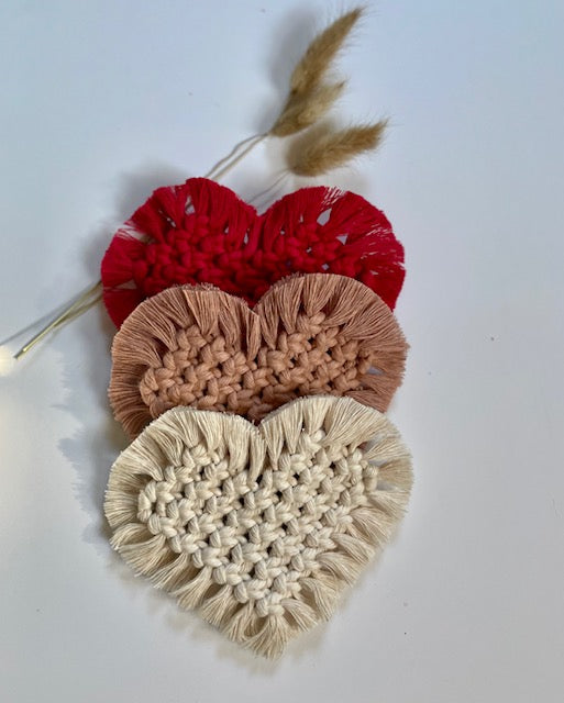 Macrame Heart Coasters