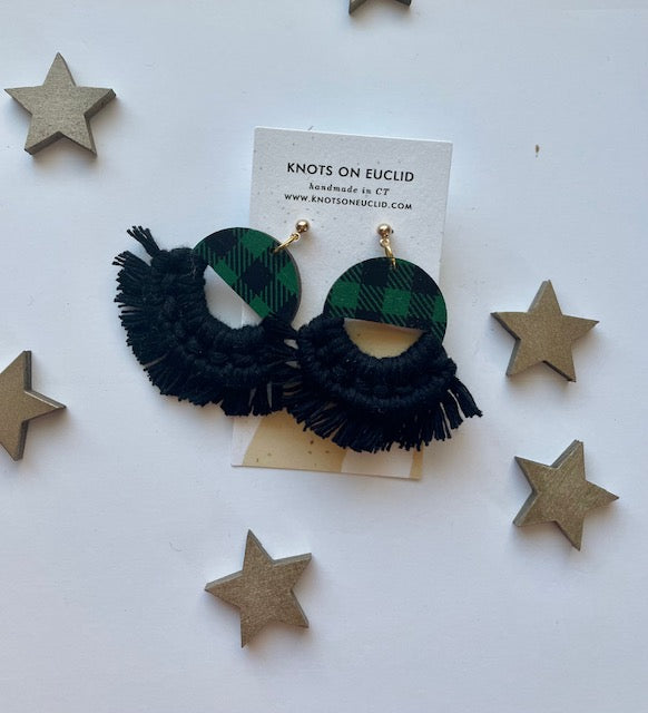 Festive plaid earrings