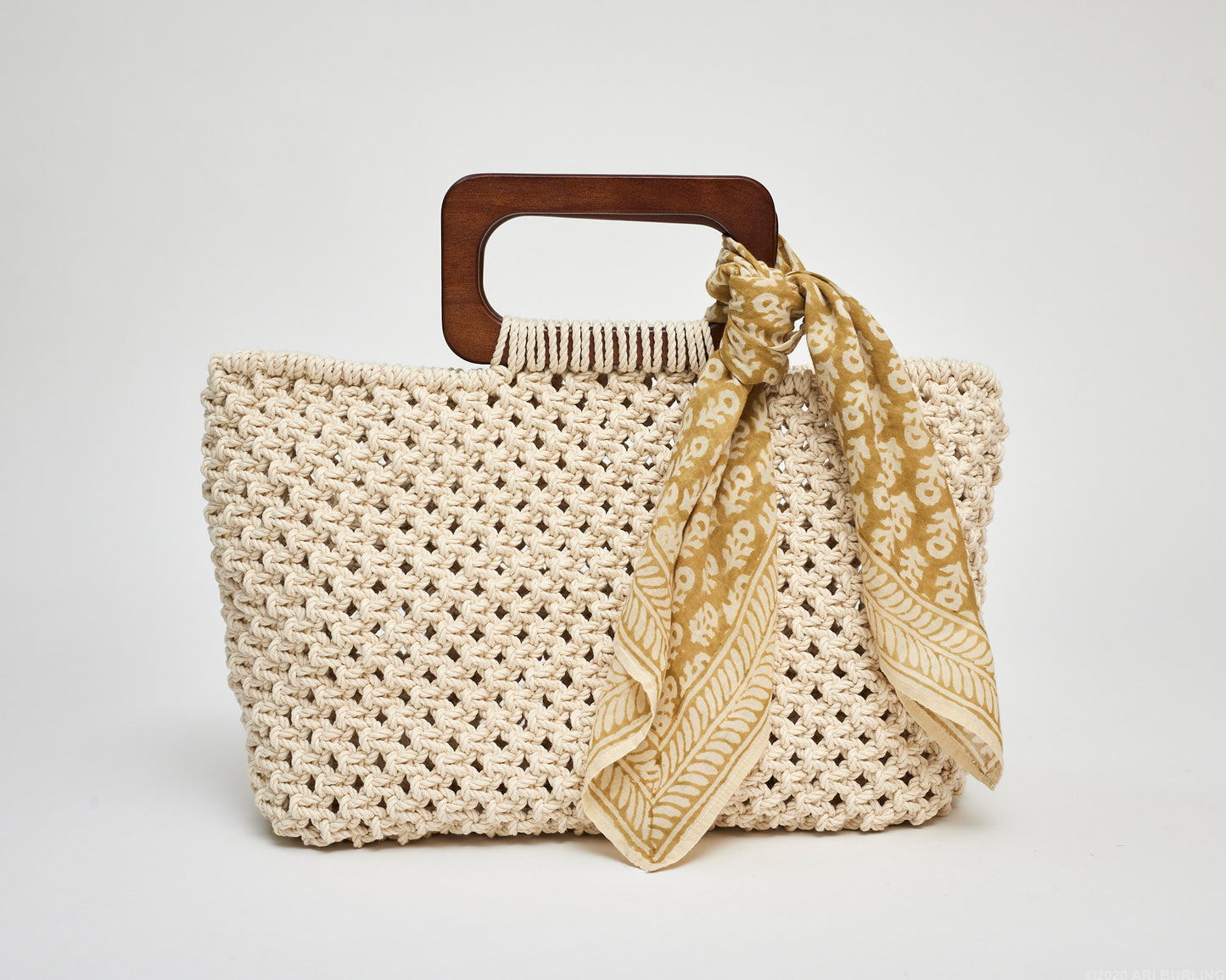 Freida extra large tote with hand printed scarf