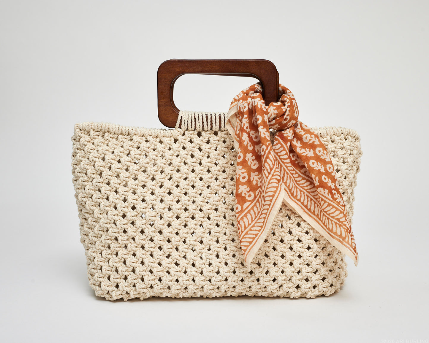 Freida extra large tote with hand printed scarf
